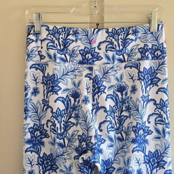 Kira Grace Blue & White Floral Botanical Print Leggings, NWOT, Sz. M - Picture 4 of 9
